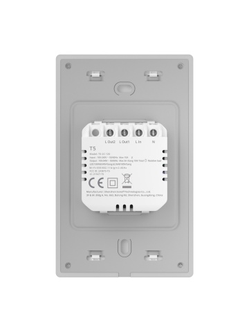 Sonoff Smart Touch Wall Switch T5-2C-120 - 2-Kanal Smart Switch mit Touch Panel, RGB-Beleuchtung und haptischem Feedback - Img 5