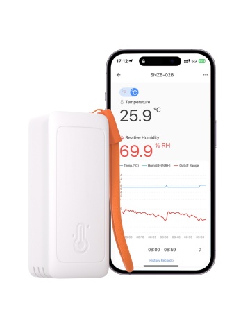 Resigilat Senzor Inteligent de Temperatură și Umiditate Sonoff SNZB-02B – Protocol Zigbee 3.0, Măsurare de Precizie, Notificări Depășire Praguri, Compatibil eWeLink și Home Assistant - Img 6