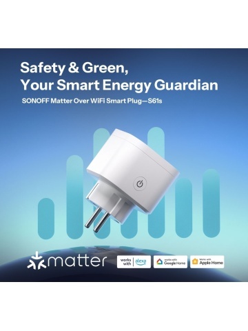 Resigilat Sonoff S61STPF(EU) – Priză Inteligentă Matter cu Monitorizare Consum, Protecție la Suprasarcină și Control Wi-Fi - Img 4