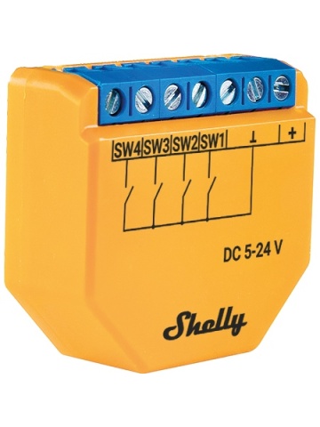 Shelly Plus I4 - DC 4-Channel Wi-fi Scene Activation Mode, Compatible with Amazon Alexa and Google Assistant - Img 3