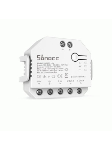 Smart Relay Sonoff Dual R3 Lite , Wireless, 2 channels, White - Img 3