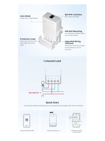Smart WiFi Relais Sonoff THR316, 230V/16A, Schließer/Öffner Trockenkontakt - Img 5