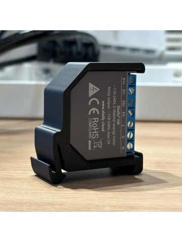 DIN DIN rail holder for Shelly EM and 2.5 fire retardant, black