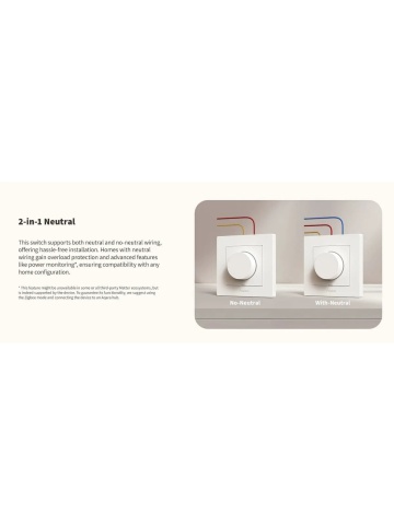 Resigilat Dimmer inteligent AQARA Light Switch H2 EU Gri (KD-R01D-G) , Zigbee și Thread - Img 4