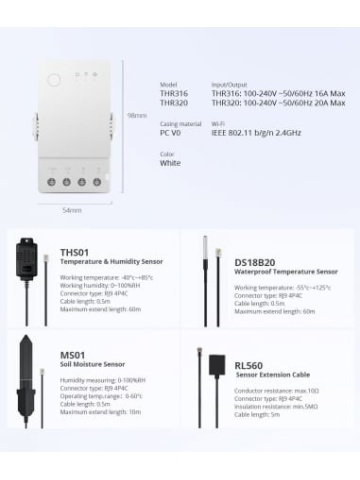 Resigilat Releu inteligent WiFi Sonoff THR316, 230V/16A, contact uscat NO/NC - Img 4