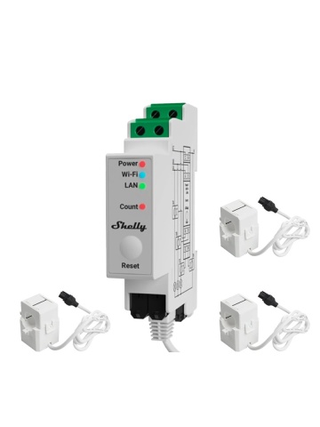 Resigilat Shelly Pro 3EM Profesional releu wifi 3 canale si control contactor
