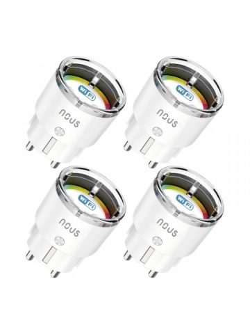 Set mit 4 intelligenten Steckdosen Nous A1, Wi-Fi, 15A/3450W, Energieüberwachung, Sprachsteuerung, kompatibel mit Google Assistant, amazon alexa