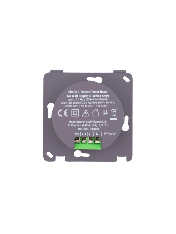 Shelly 2-Output PowerBase für Wanddisplay – Ersatzbasis mit 2 unabhängigen Ausgängen (Doppelrelais), Einbau in Unterputzdose, Hardware-Zubehör für Shelly-Wanddisplay - Img 2