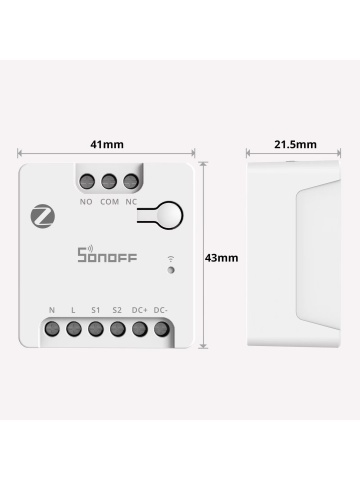 Modul Zigbee Sonoff MINI-ZBD Dry Contact, alimentare AC/DC, pentru automatizare usa garaj, poarta, centrala termica sau motor, compatibil Zigbee 3.0, Alexa/Google Assistant - Img 2
