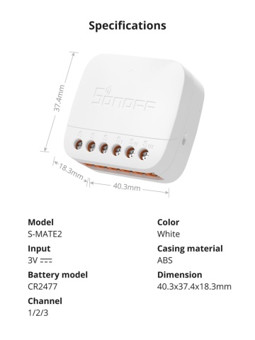 Resigilat Comutator inteligent Sonoff S-Mate2, 3 canale - Img 3