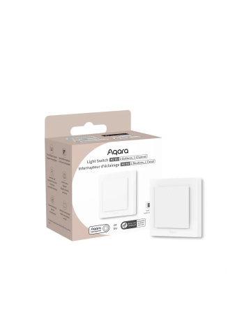Resigilat Intrerupator AQARA Light Switch H2 EU (2 Butoane, 1 Canal) (WS-K07D) – Zigbee si Thread, cu releu