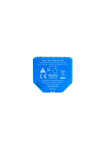 Shelly 1 GEN4 smart relay, 1 Kanal, 16A, Multiprotokoll (WiFi, bluetooth, matter, zigbee), potentialfreier Kontakt - Img 8