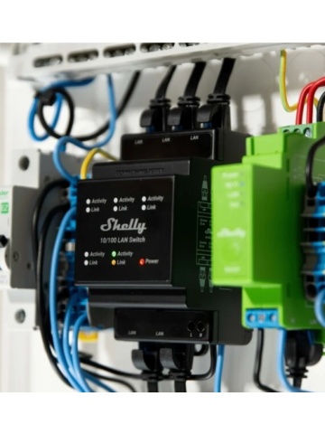 Shelly LAN Switch, cu 5 porturi, 10/100mbps, compatibil SINA DIN - Img 4