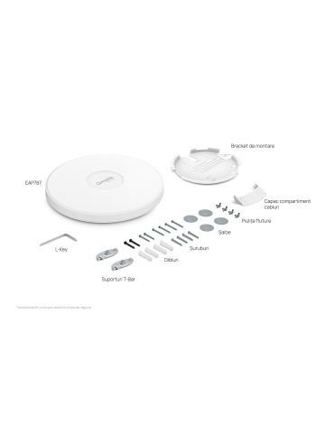 TP-Link Omada EAP787 – Access Point Wi-Fi 7 Tri-Band BE19000, Montaj pe Tavan, Porturi Dual 10G, Gestiune Centralizată Cloud - Img 4