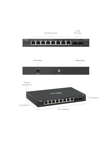 TP-Link Omada ES210X-M2 – Switch Smart Managed cu 8 Porturi 2.5G Multi-Gigabit și 2 Porturi 10G SFP+, Gestiune Centralizată Omada SDN - Img 2