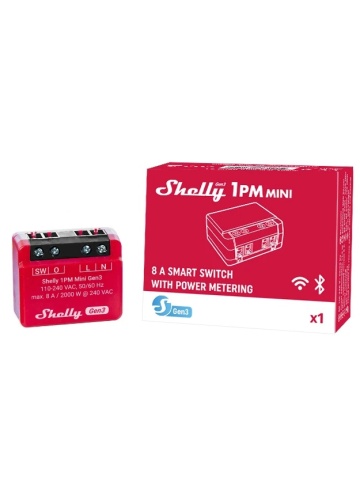 2er-Pack Shelly 1PM Mini GEN3, 1 Kanal, 8A - Img 2