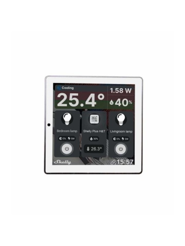 Intelligenter Schalter mit Touchscreen Shelly Wall Display, Weiß, Wi-FI, Bluethooth