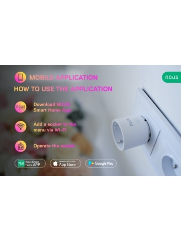 NOUS A8 WiFi smart socket, 10A, Sprachsteuerung, kompatibel mit Google Assistant, Amazon Alexa - Img 2