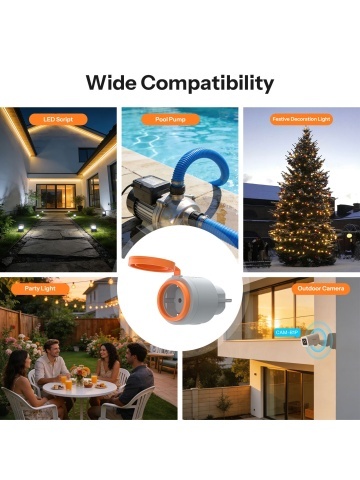 Priza inteligenta exterior Sonoff S61STPF-PM-O(EU), WiFi Matter, monitorizare consum energie, IP44, protectie supraincarcare, tip F (Schuko), Alb - Img 4