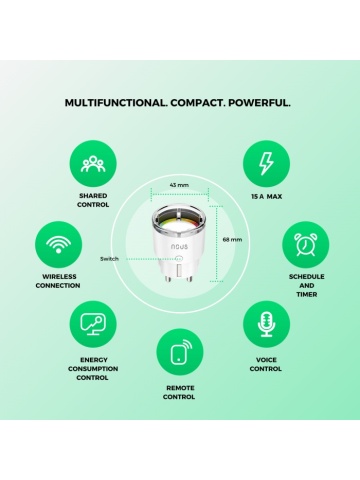 Priza inteligenta WiFi NOUS A1Z, 16A - ZigBee 3.0, monitorizare energie - Img 2