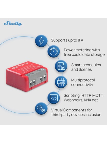 Resigilat Pachet 2x Shelly 1PM Mini Gen4 – Releu inteligent WiFi, Zigbee, Matter, Bluetooth cu masurare consum - Img 4