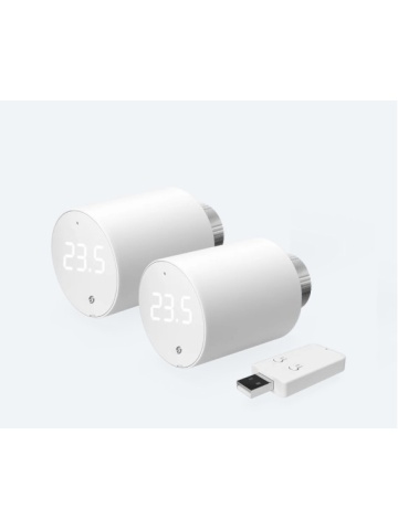 Resigilat Pachet de 2 valve termostatice pentru calorifer Shelly BLU TRV, cu hub Bluetooth inclus in pachet