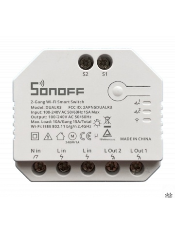 Resigilat Releu inteligent Sonoff Dual R3, Wireless, 2 canale, Alb