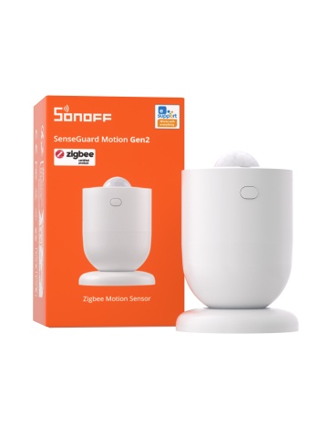 Senzor de Mișcare Inteligent Sonoff SNZB-03P Gen2 – Protocol Zigbee 3.0, Sensibilitate & Timp de Detecție Reglabil, Autonomie Baterie de până la 5 Ani, Suport Orientabil Inclus