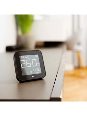 Shelly BLU H&T Display Black – Senzor Inteligent de Temperatură și Umiditate cu E-Paper Display, Tehnologie Bluetooth (BLE) - Img 3