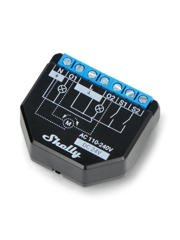 Shelly Plus 2PM - 2-channel smart relay with energy meter, WiFi, app control, compatible with Amazon Alexa, Google Assistant and Home Assistant