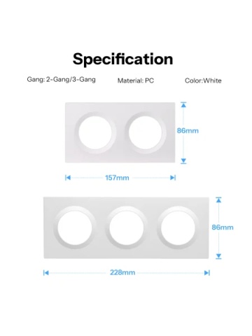 SONOFF EF2G – Rama decorativa pentru intrerupatorul smart ORB, 2 posturi - Img 7