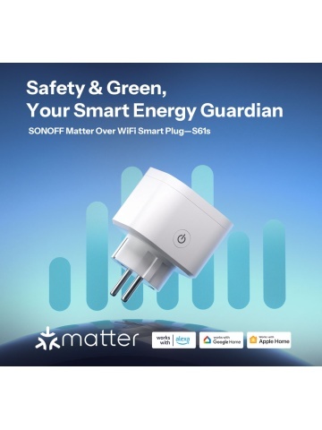 Sonoff S61STPF(EU) – Intelligente Matter-Steckdose mit Verbrauchsüberwachung, Überlastschutz und WLAN-Steuerung - Img 4
