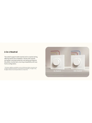 Dimmer inteligent AQARA Light Switch H2 EU Gri (KD-R01D-G) , Zigbee și Thread - Img 4