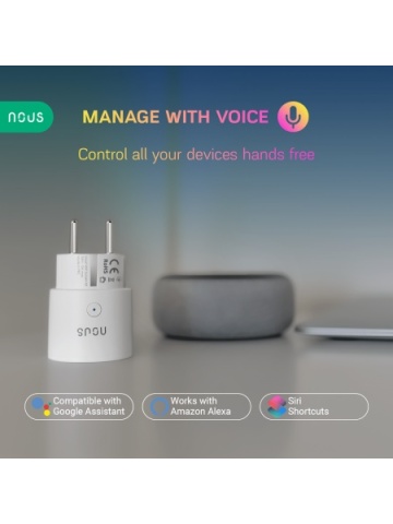 NOUS A8 WiFi smart socket, 10A, Sprachsteuerung, kompatibel mit Google Assistant, Amazon Alexa - Img 3