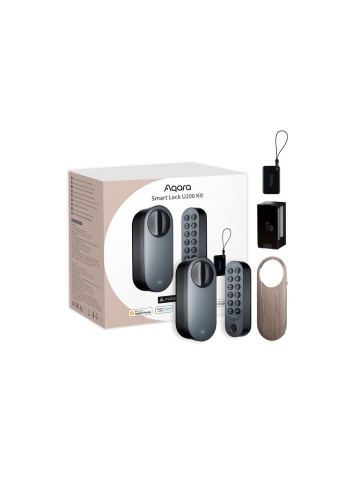 Resigilat Încuietoare / Yală inteligentă Aqara U200 Kit, neagră, Apple HomeKit