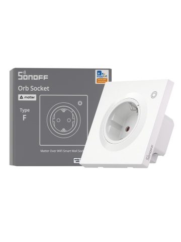 Resigilat Sonoff WS01TPF-E – Priză Inteligentă Wi-Fi Încastrabilă, Monitorizare Consum, 16A, Control Vocal și Automatizări