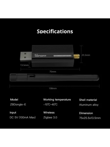 Resigilat Sonoff ZBDongle-E – Adaptor USB Universal Zigbee 3.0 pentru Integrare Smart Home - Img 4