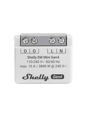 Shelly EM Mini Gen4 – Monitor de Energie Monofazat, Ultra-Compact, Wi-Fi și Bluetooth, Chip Shelly G4 - Img 2