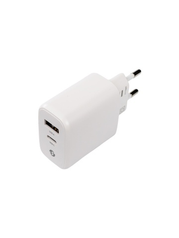 Incarcator inteligent Shelly GaN 65W alb - USB-C si USB-A, Power Delivery, priza EU, pentru laptopuri, telefoane si dispozitive Shelly
