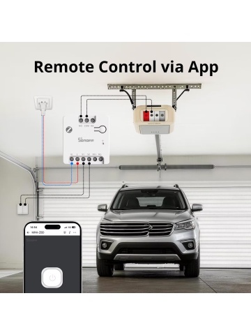 Modul Zigbee Sonoff MINI-ZBD Dry Contact, alimentare AC/DC, pentru automatizare usa garaj, poarta, centrala termica sau motor, compatibil Zigbee 3.0, Alexa/Google Assistant - Img 3