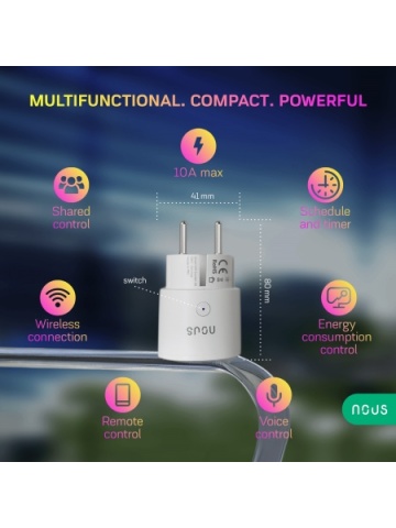 NOUS A8 WiFi smart socket, 10A, Sprachsteuerung, kompatibel mit Google Assistant, Amazon Alexa - Img 4