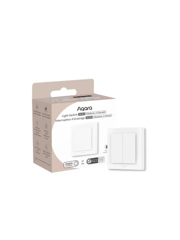 Resigilat Intrerupator AQARA Light Switch H2 EU (4 Butoane, 2 Canale) (WS-K08D) - Zigbee și Thread cu 2 relee