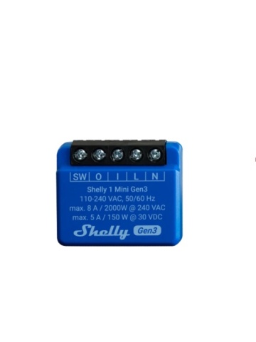 Resigilat Pachet de 2 relee Shelly Mini 1 GEN3, 1 canal, 8A - Img 3