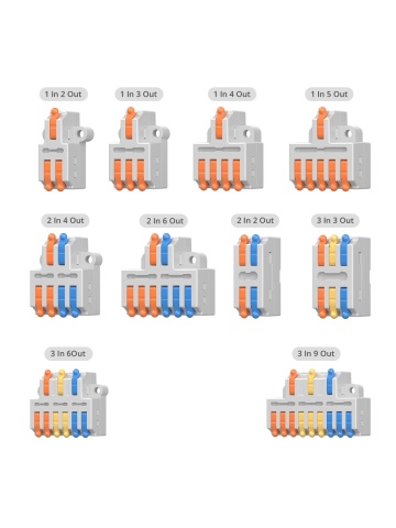 Resigilat Sonoff Quick Wire Connectors D1-2 – Conectori Rapizi pentru Cabluri Electrice, Tip Pârghie, 2 Căi