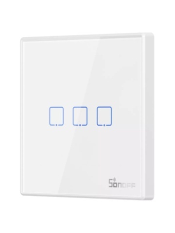 Resigilat SONOFF T2EU3C-RF – Intrerupator inteligent tactil cu radiofrecventa, 3 canale