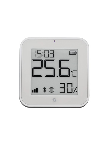 Shelly BLU H&T Display White – Senzor Inteligent de Temperatură și Umiditate cu E-Paper Display, Tehnologie Bluetooth (BLE)