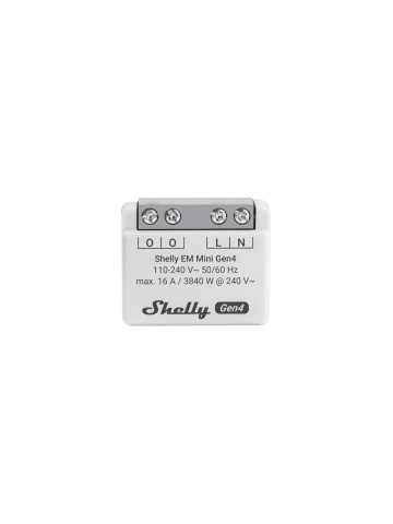 Smarter Energiezähler Shelly EM Mini Gen4 - Set mit 2 Stück, einphasig, ultrakompakt, WLAN, Bluetooth und Zigbee, MQTT und lokale API, App-Steuerung
