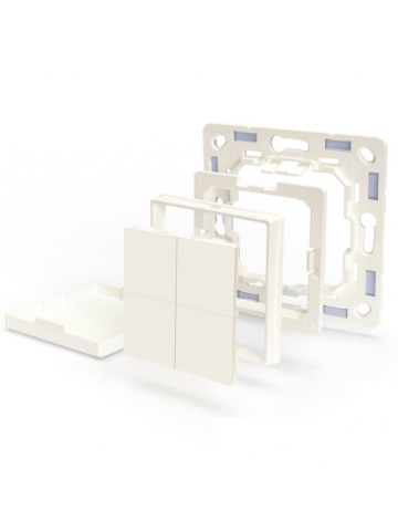 Resigilat Comutator de perete Shelly BLU Wall Switch 4 + rama pentru cadre Legrand/Shelly
