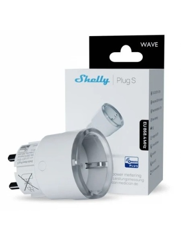 Resigilat Priza inteligenta Shelly Wave Plug S cu monitorizare consum, WiFi, control aplicatie, compatibil Amazon Alexa, Google Assistant si Home Assistant