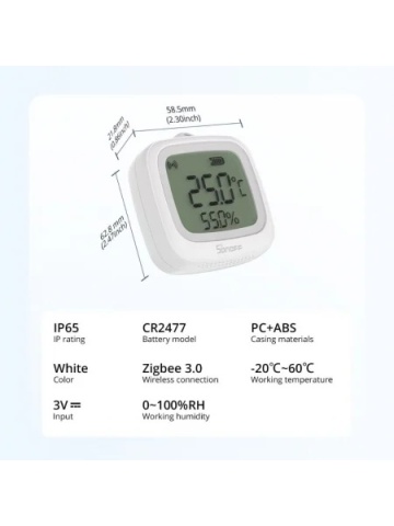 Resigilat Senzor de temperatura si umiditate Sonoff SNZB-02WD, Zigbee 3.0 - Img 4